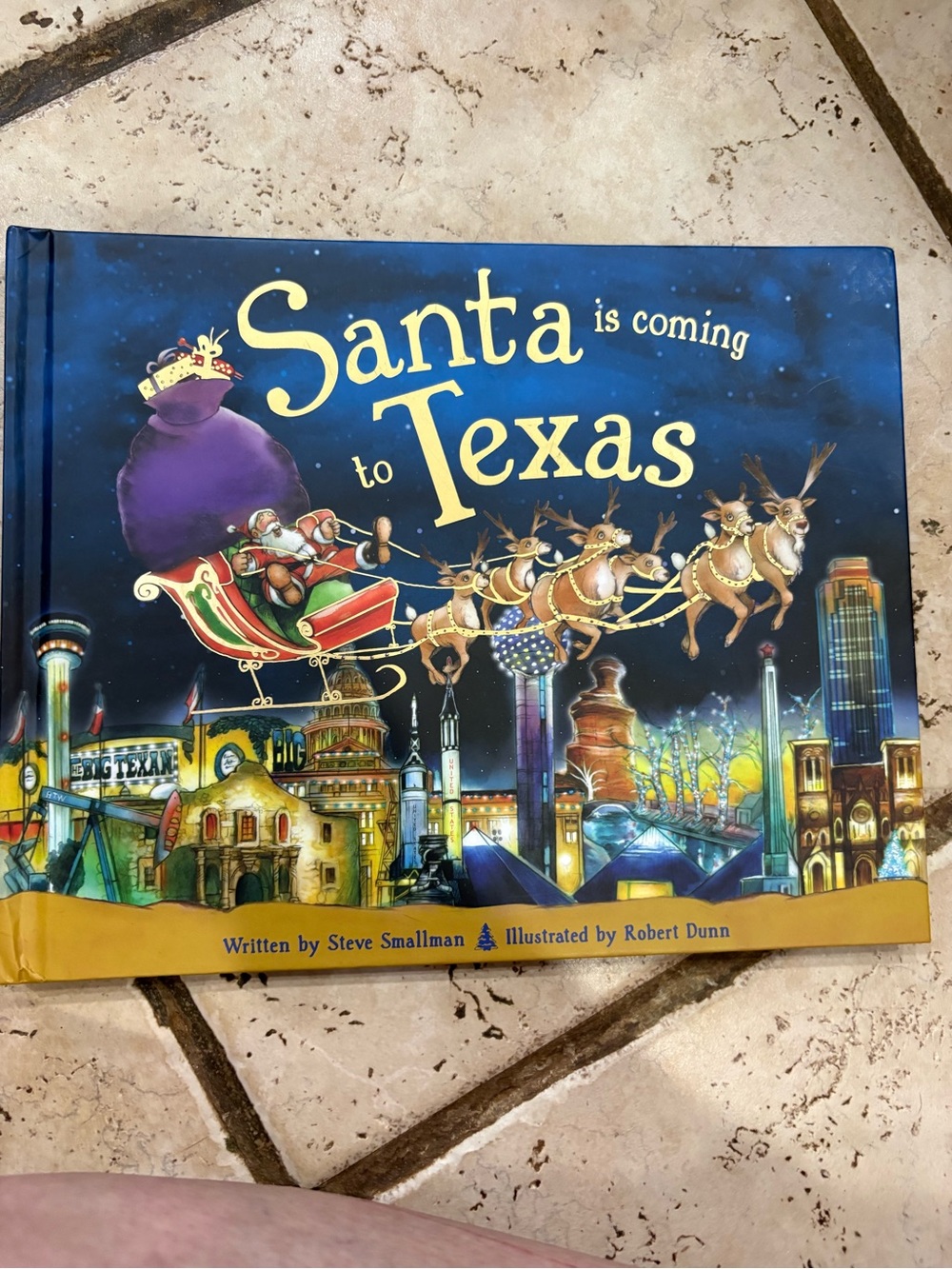 Santa Is Coming to Texas Kids Book - Blue